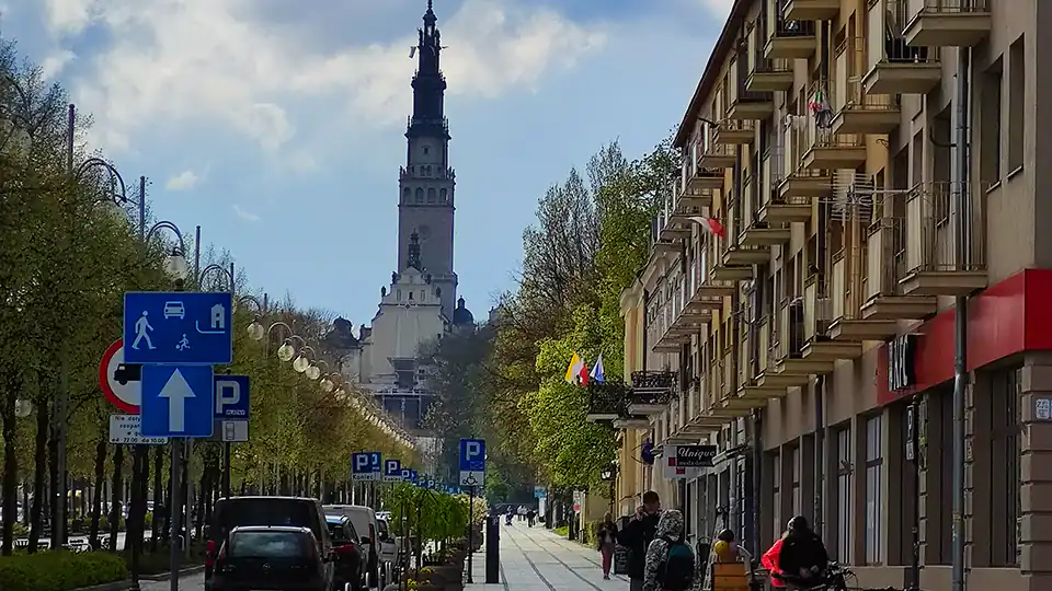 Parking dla wynajętych autokarów przy Jasnej Górze