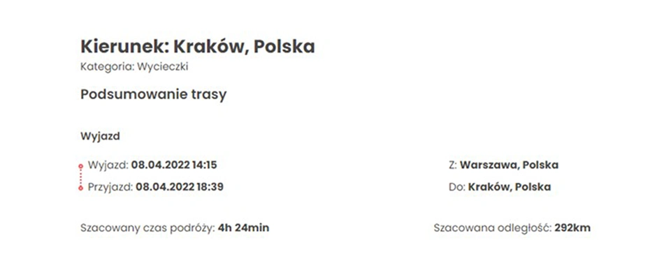 Plan podróży wynajętym busem